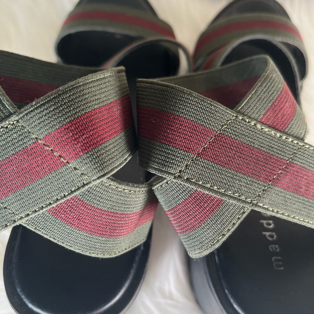 Madden Girl, Stylish Green and Red Women's Sandals - Picture 4 of 7